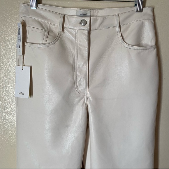 Wilfred Melina Cropped in Birch Ivory Vegan Leather Pants FLAW - Picture 5 of 13